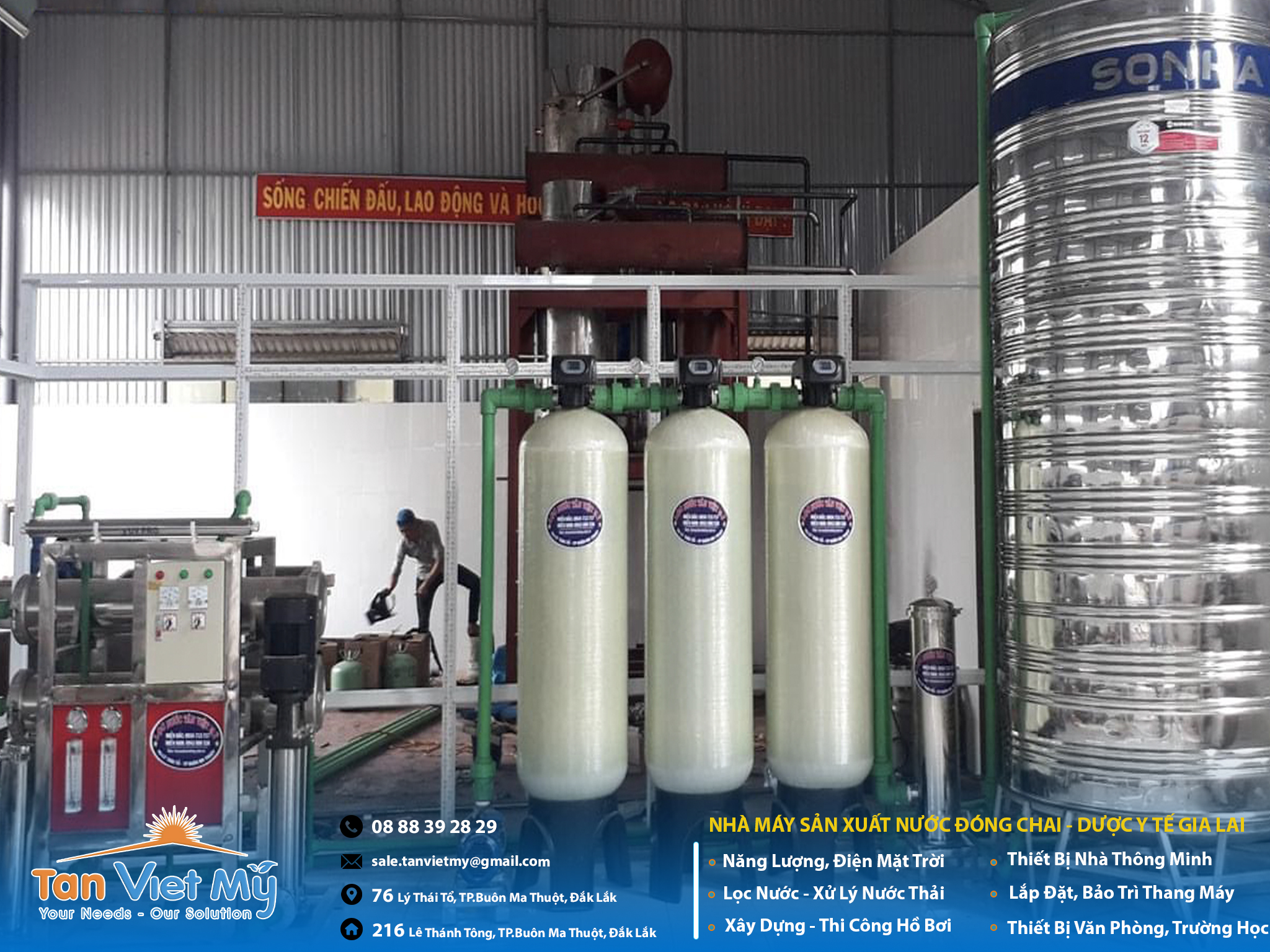 lắp đặt hệ thống lọc nước đóng chai Daklak