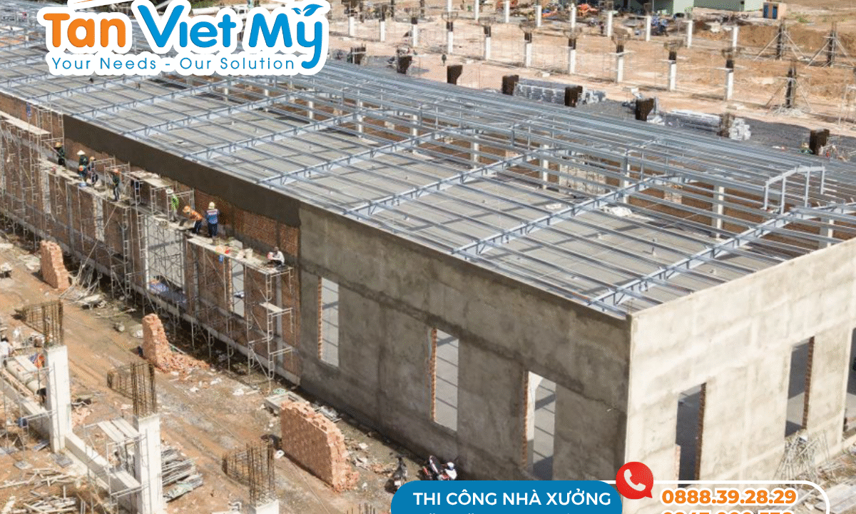 Đơn vị thi công nhà xưởng Daklak hàng đầu – Tân Việt Mỹ Group