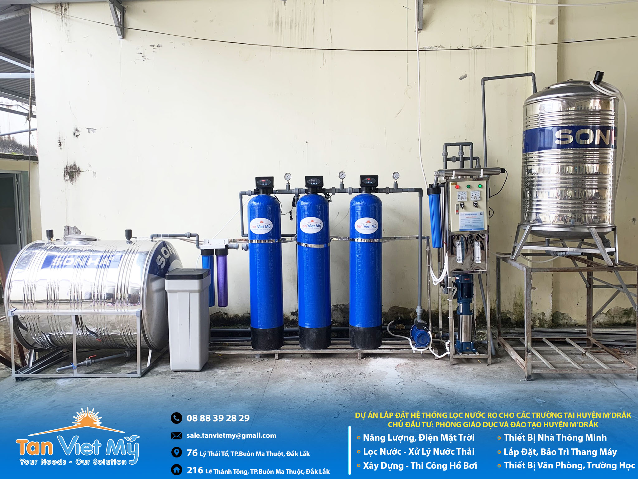 lắp đặt hệ thống lọc nước trường học BMT