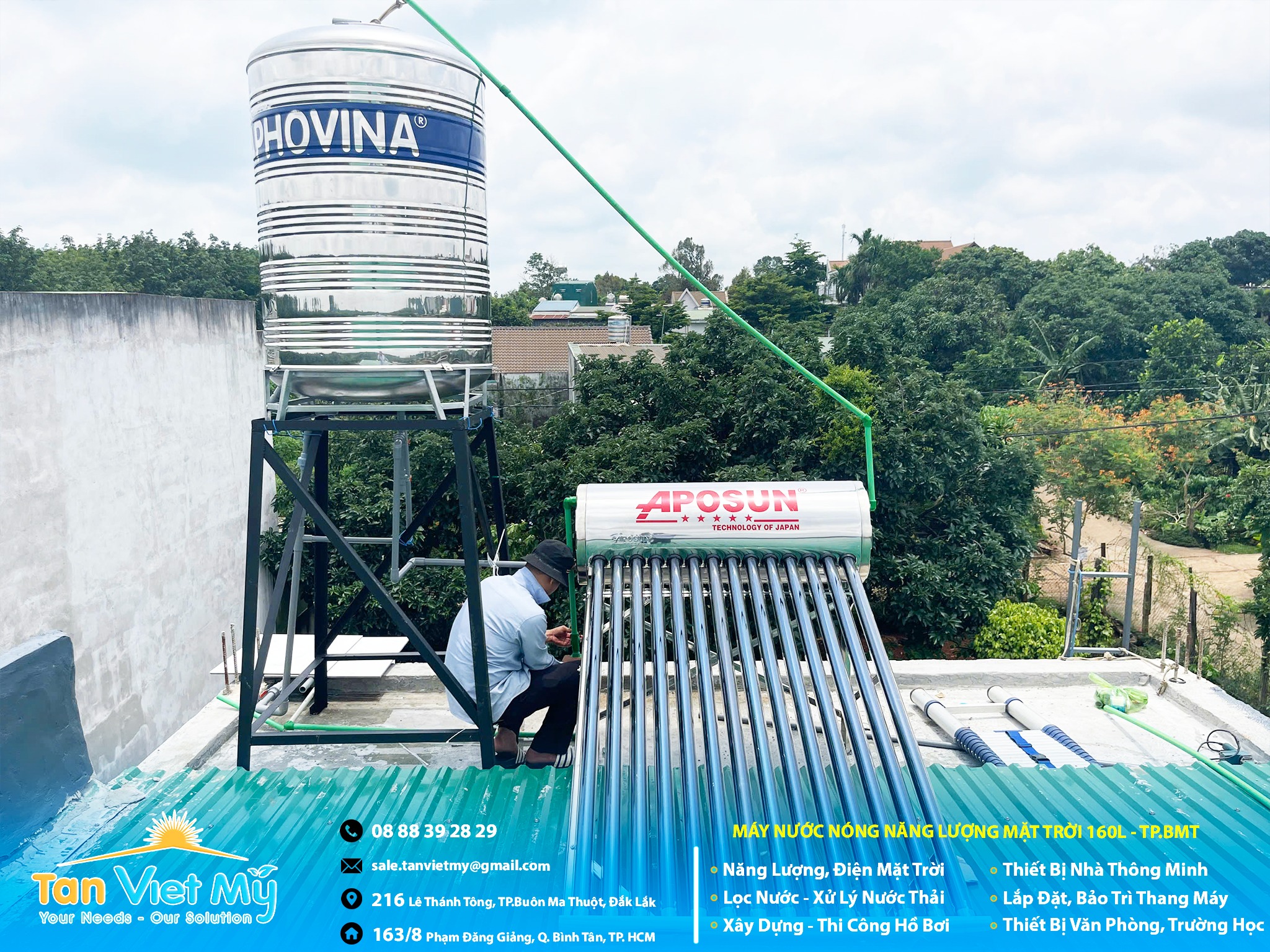 lắp đặt máy nước nóng năng lượng mặt trời Daklak