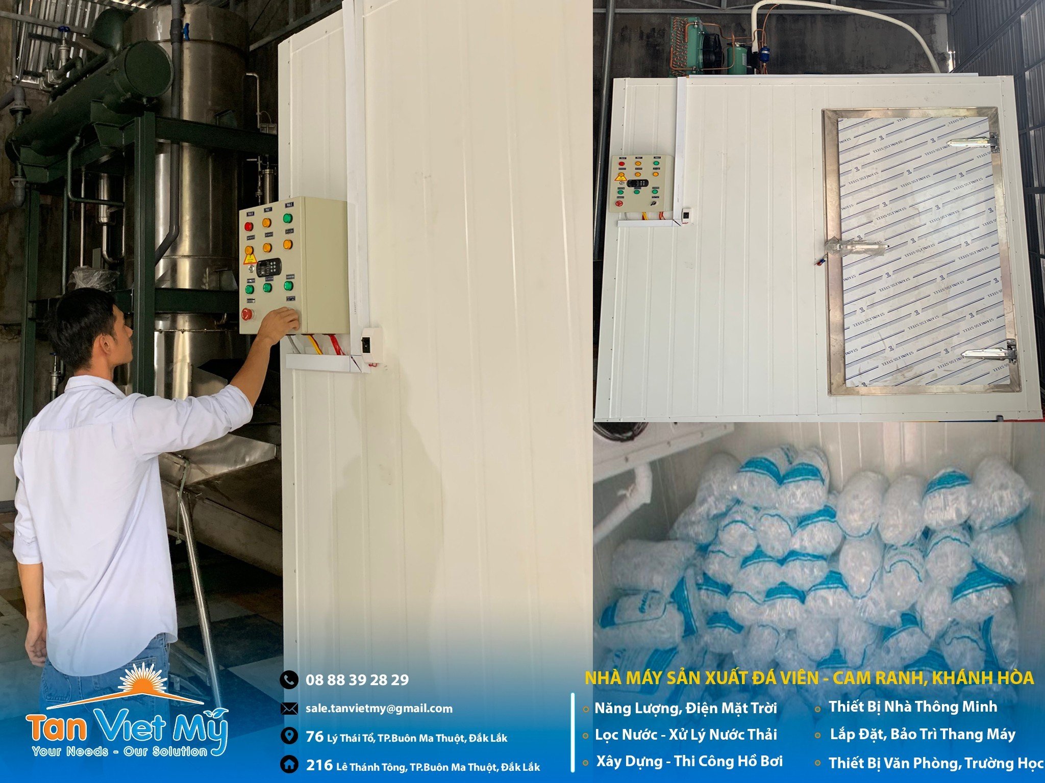 lắp đặt máy sản xuất đá viên BMT