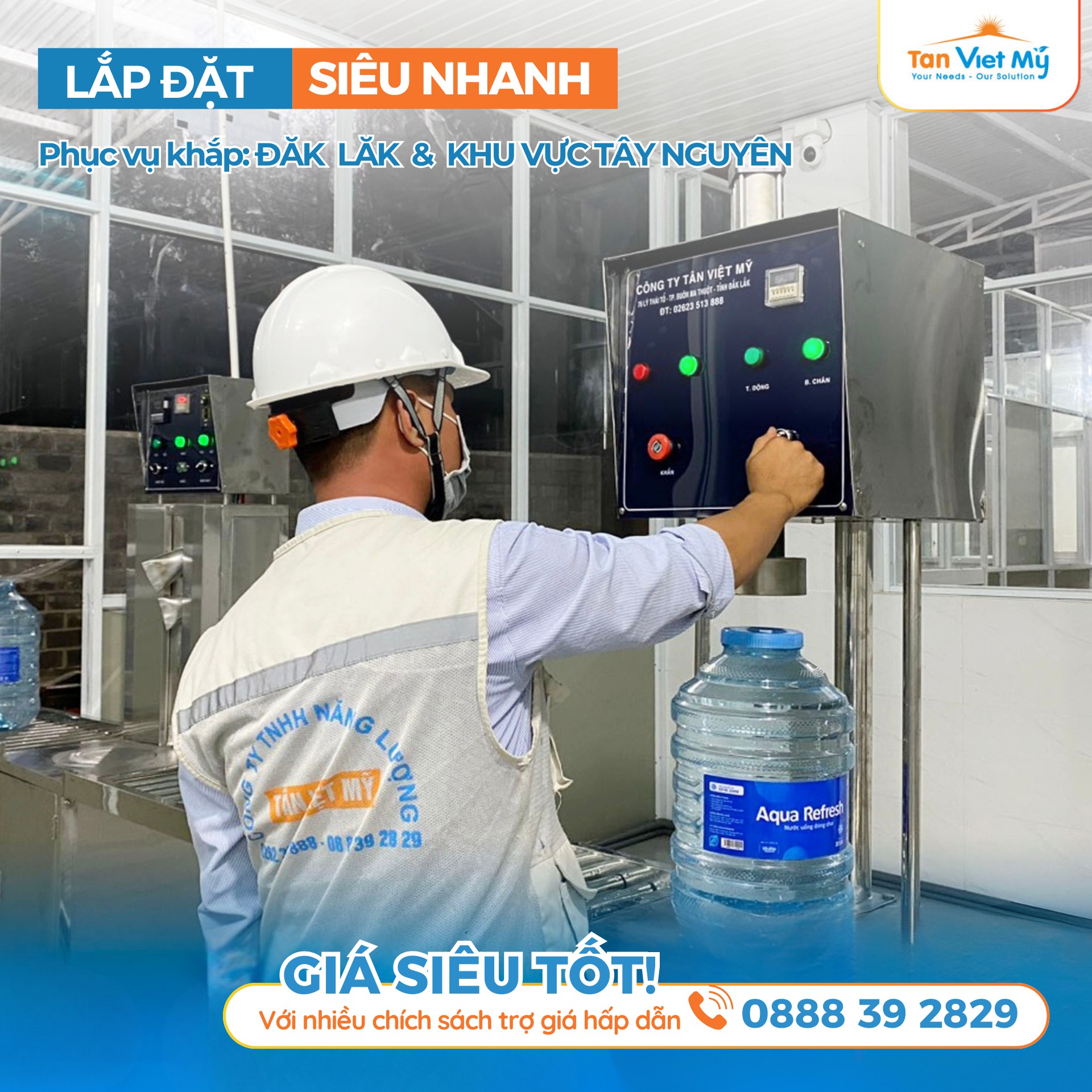 lắp đặt máy sản xuất nước đóng bình BMT