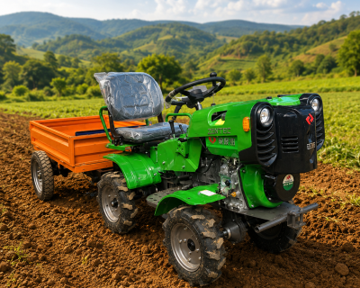 MÁY XỚI ĐẤT NGỒI LÁI MINI 2 CẦU 18HP