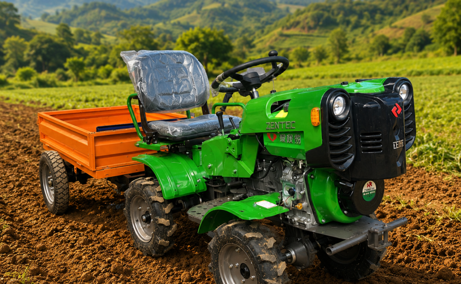 MÁY XỚI ĐẤT NGỒI LÁI MINI 2 CẦU 18HP