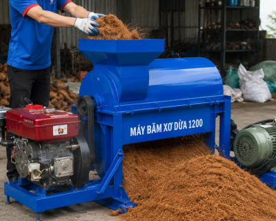 MÁY BĂM XƠ DỪA ĐẦU NỔ 30HP